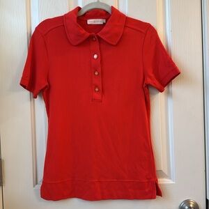 Tory Burch women’s Polo sleeve coral orange Cotton small